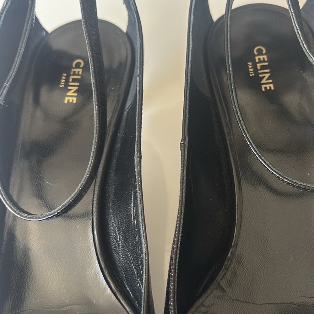 Celine Elegant Black kitten Heels with Sleek Design - Picture 8 of 13